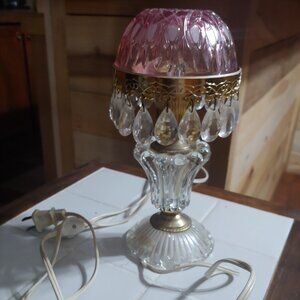 Vintage  Michelotti glass prism table lamp 9.5 inch